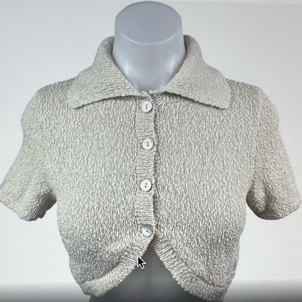 Button Down Sweater Crop Top